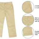 Khaki & Khaki & Khaki 5 3 Pack Boy's Stretch Slim Fit School Uniform Chino Pants
